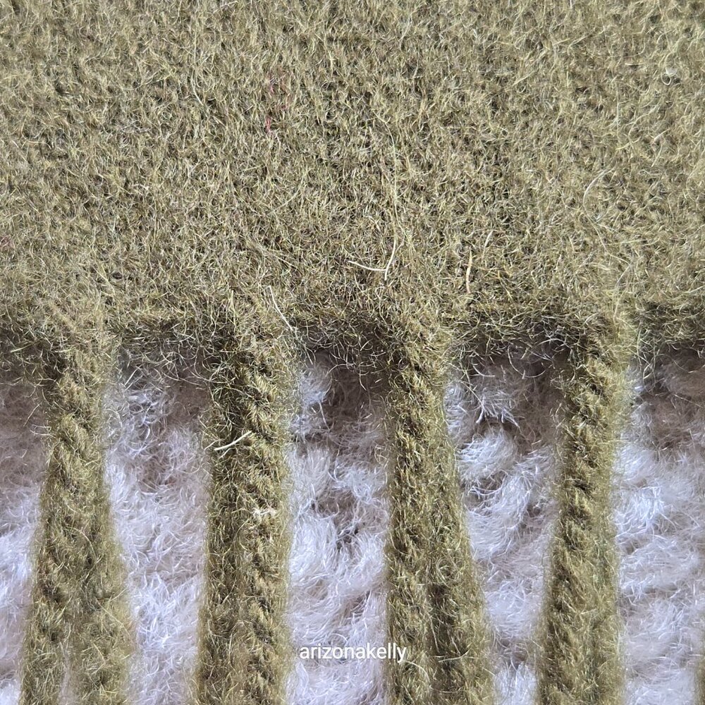 COS Wool Scarf Green Fringe Oblong - Picture 7 of 12